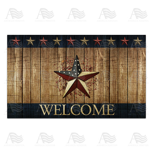 America Forever Country Patriotic Star Welcome Doormat
