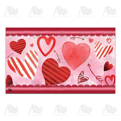 America Forever Heart Doodles Doormat