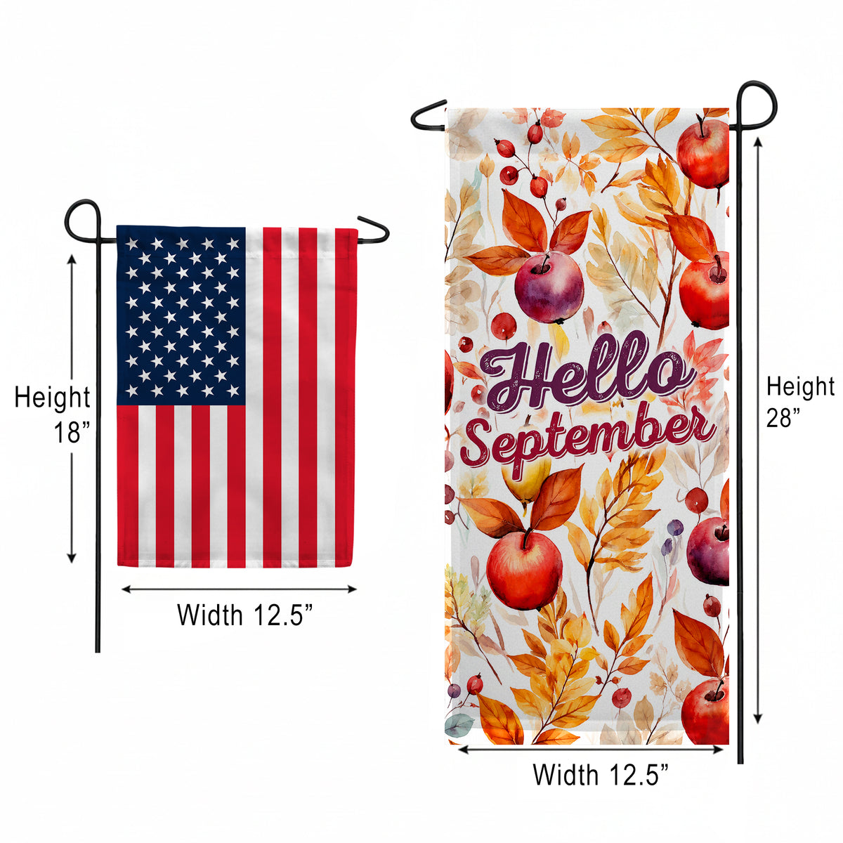 America Forever Hello September Colors Garden Banner Flag