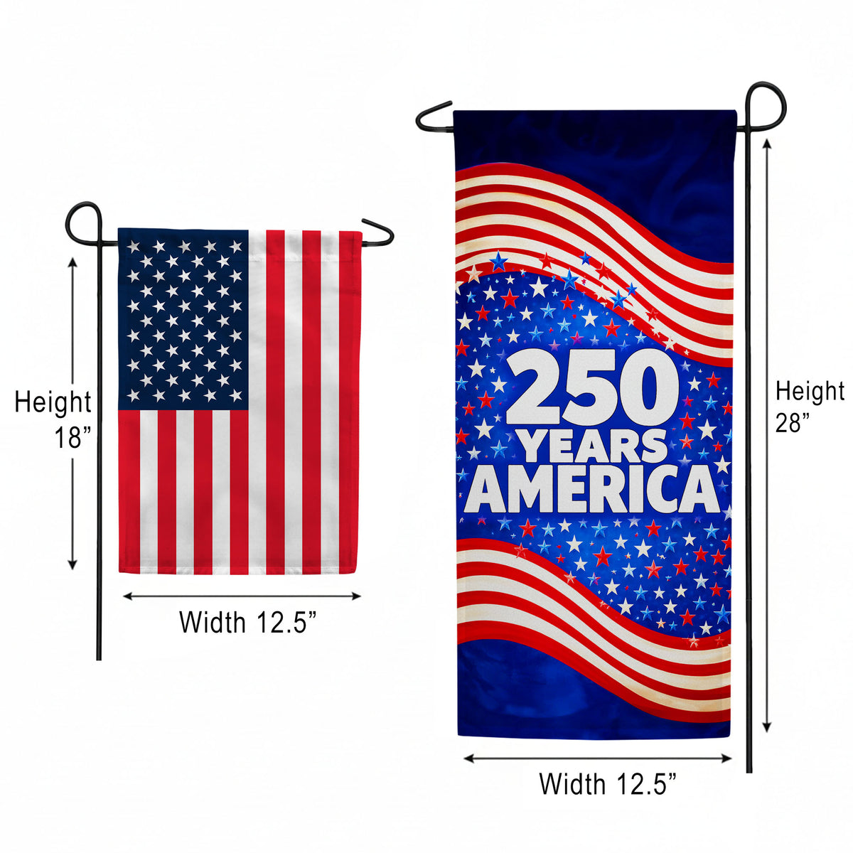 America Forever 250 Years America Stars and Stripes Garden Banner Flag
