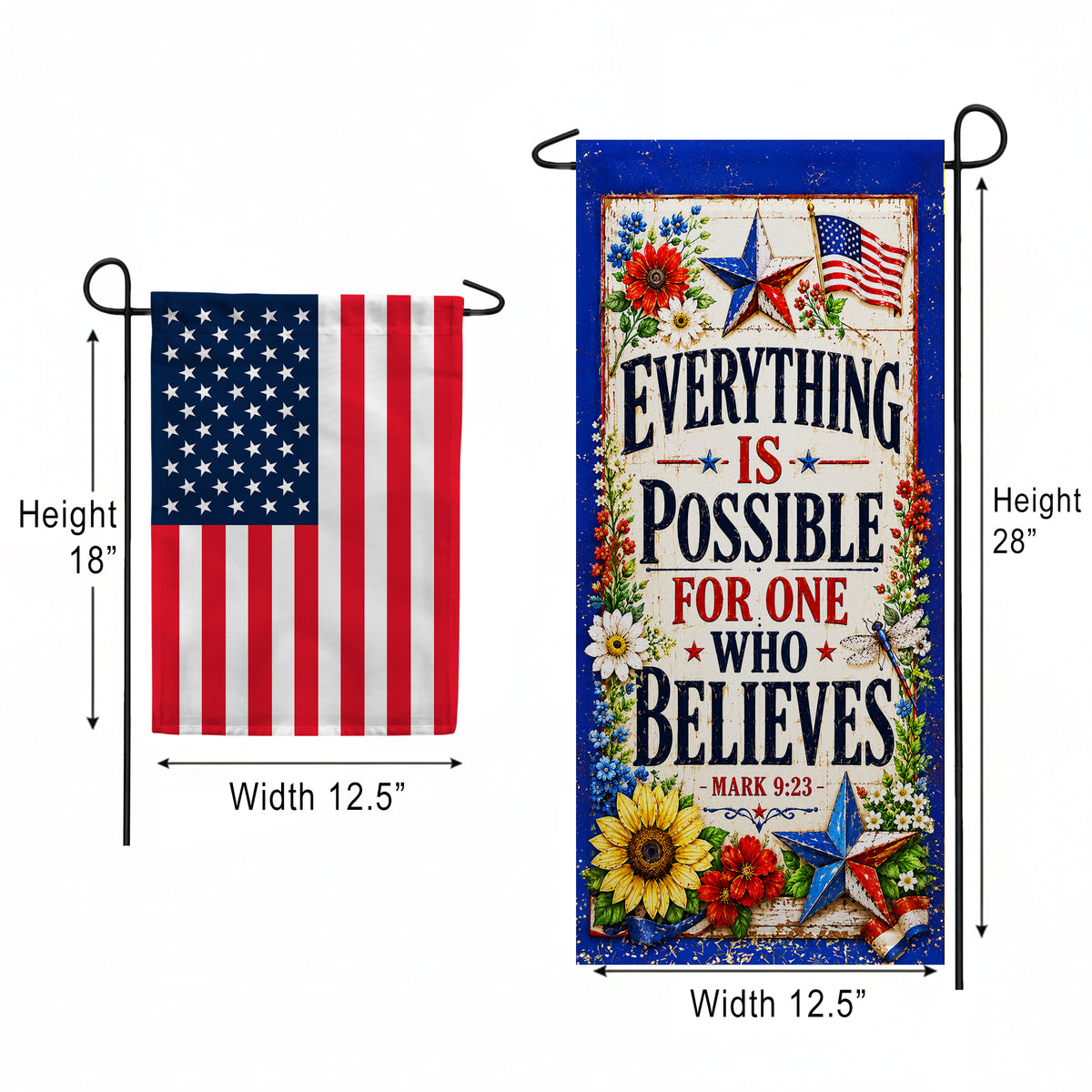 America Forever Everything Is Possible Patriotic Scripture Garden Banner Flag