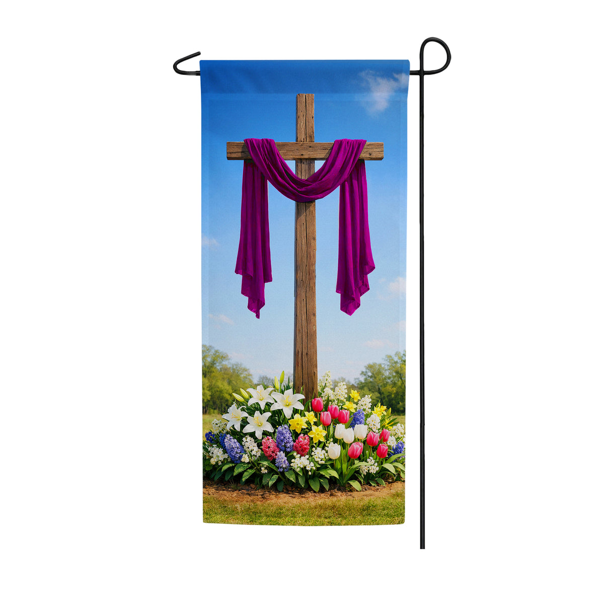 America Forever Holy Week Easter Cross Purple Garden Banner Flag