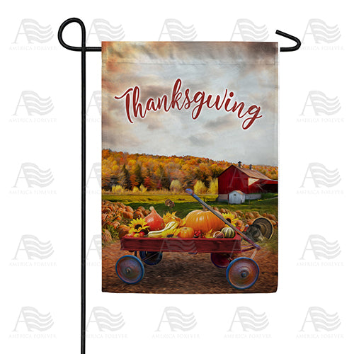 America Forever Small Wagon Of Gourds Garden Flag