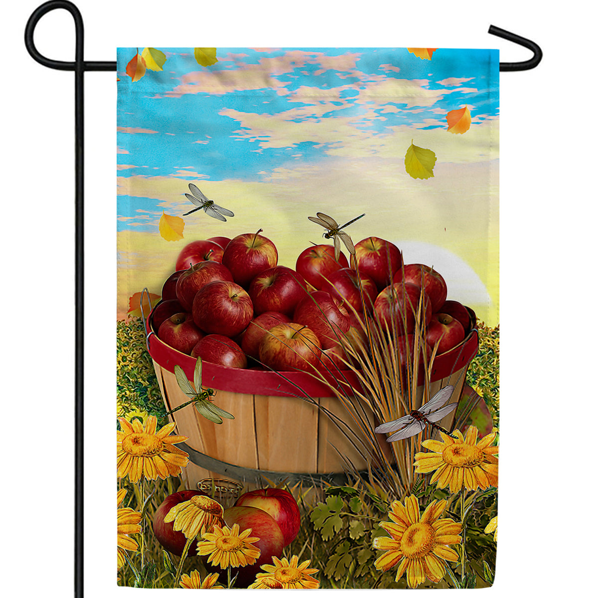 America Forever Apples And Dragonflies Garden Flag