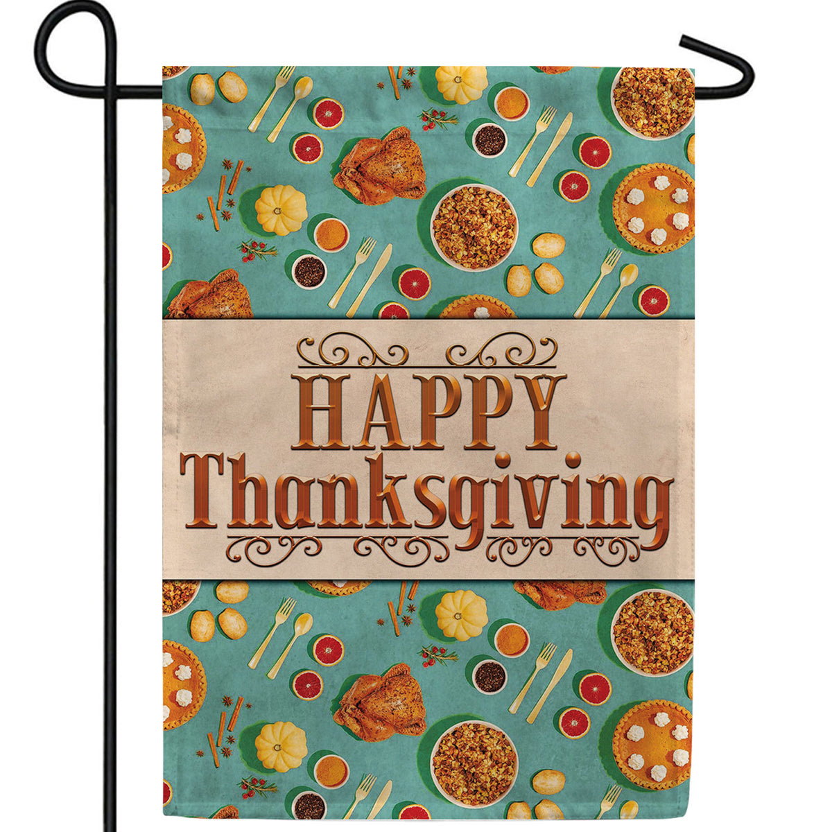 America Forever Thanksgiving Foods Garden Flag