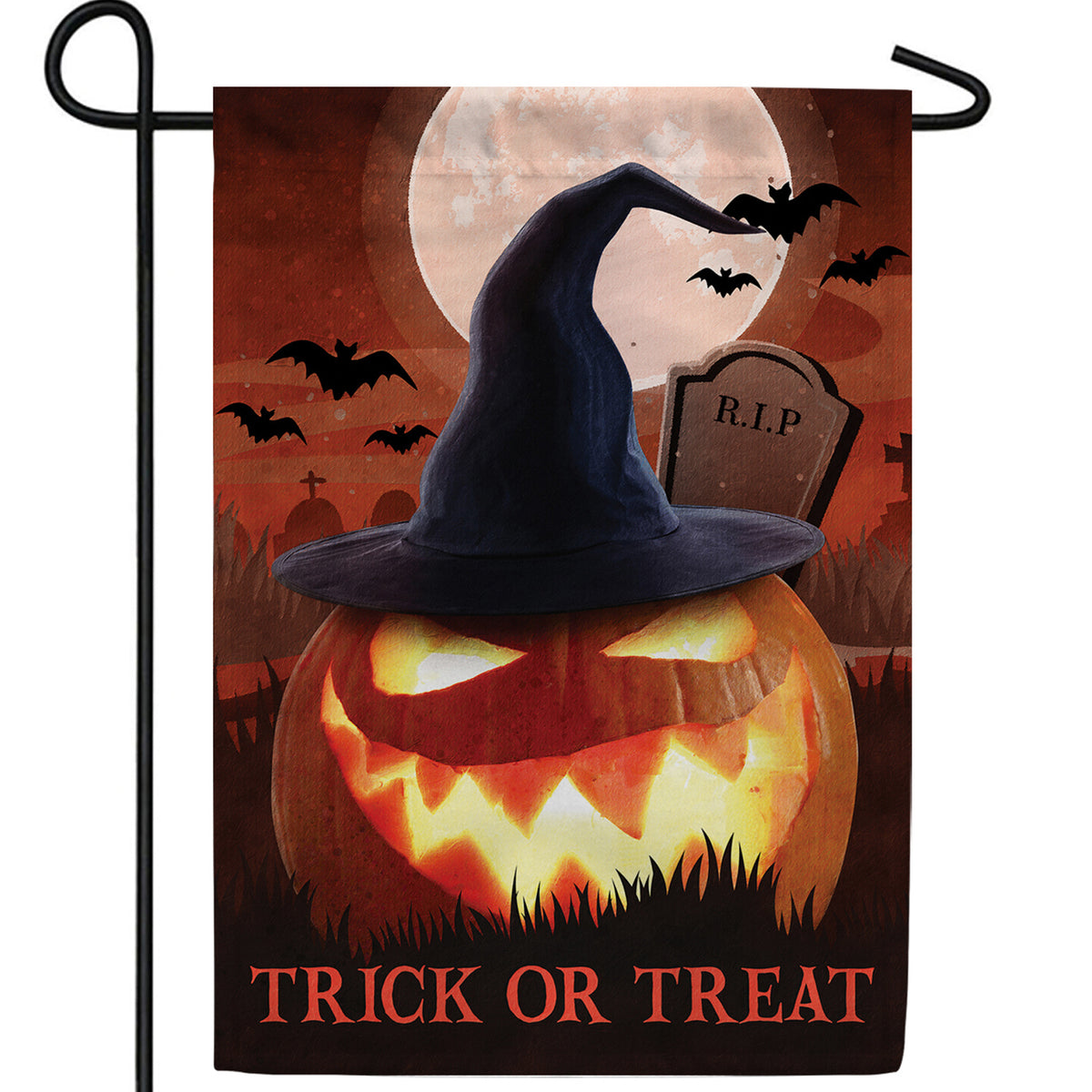 America Forever Glowing Jack-O-Lantern Garden Flag