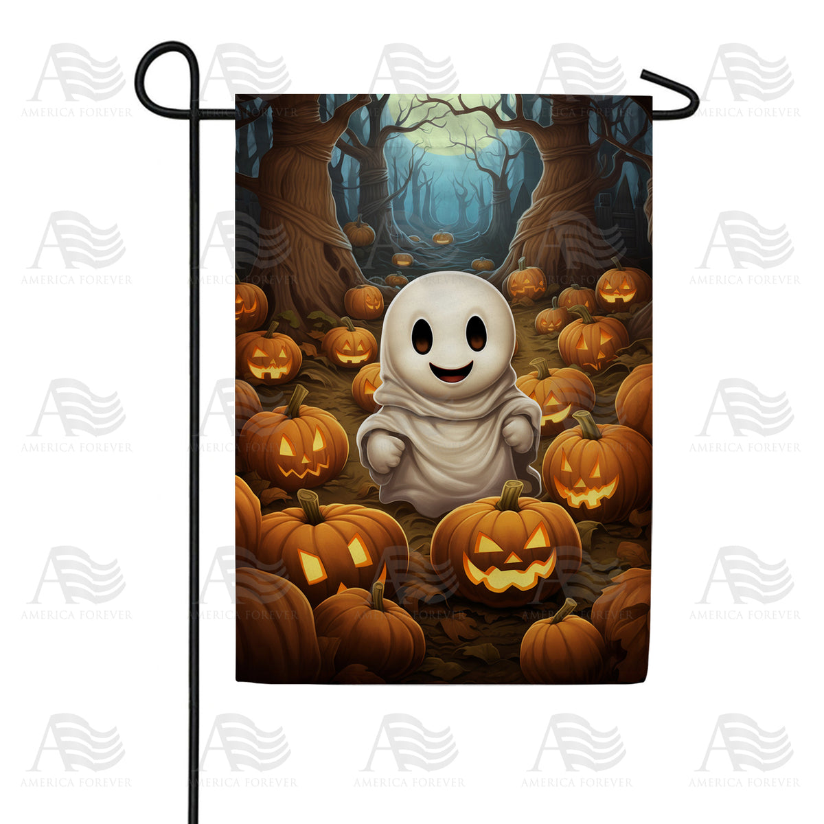 America Forever Little Happy Ghost Garden Flag