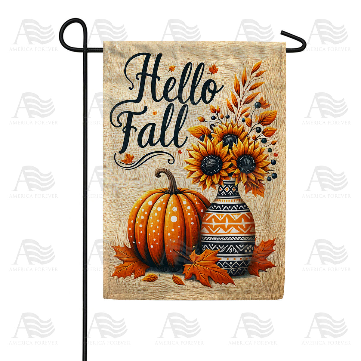 America Forever Sunflower Pumpkin Vase Garden Flag