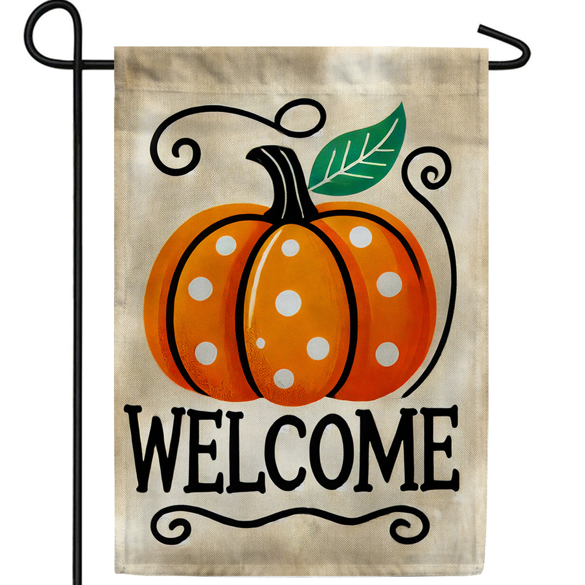 America Forever Welcome Polka Dot Pumpkin Garden Flag