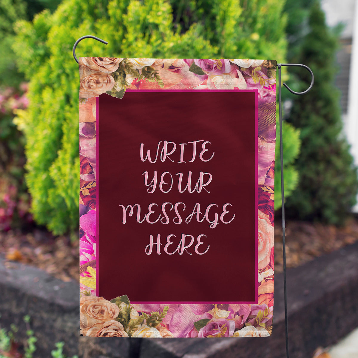 America Forever Personalized Rosie Pink Message Garden Flag