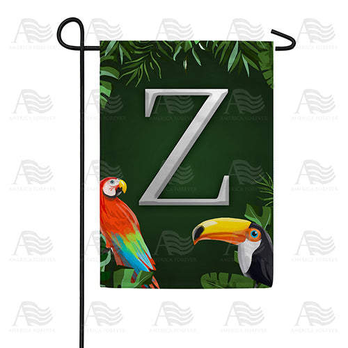 America Forever Tropical Birds Monogram Garden Flag