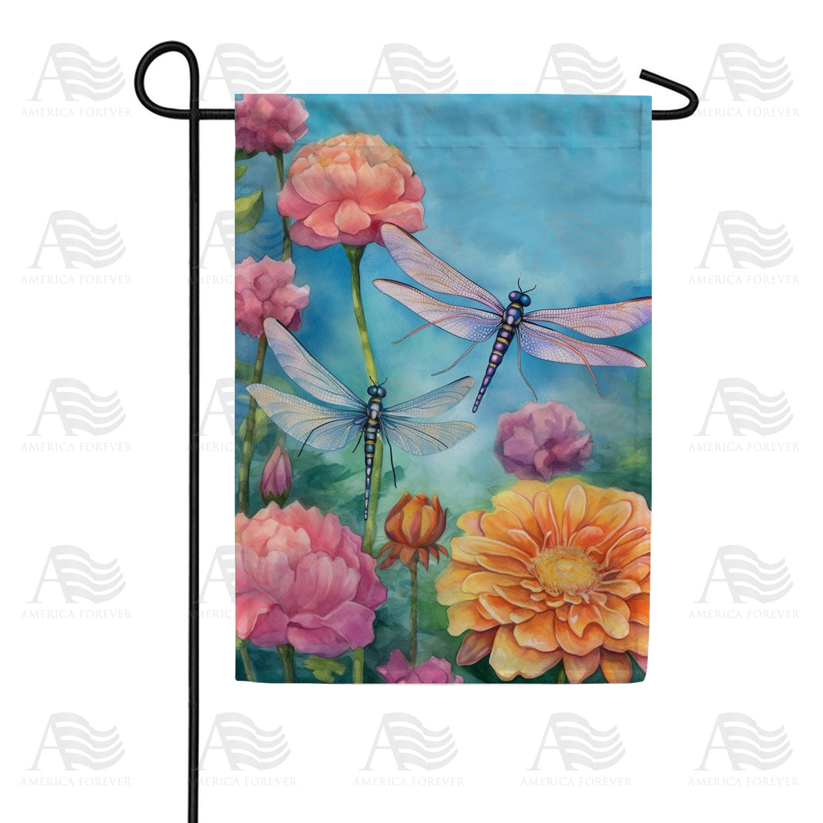 America Forever Blue Dragonflies Garden Flag