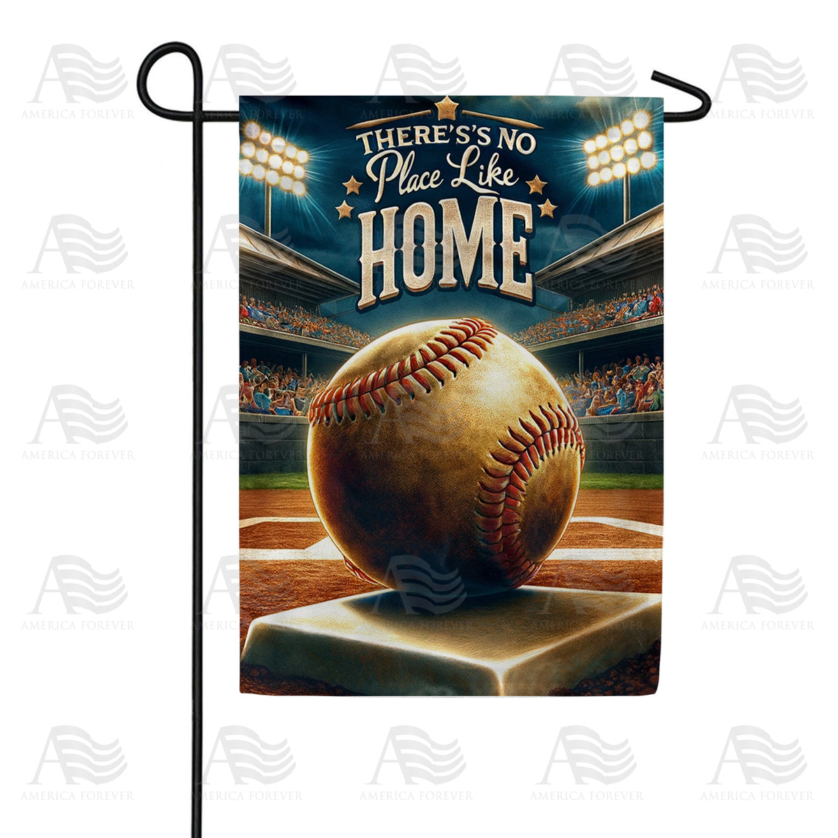 America Forever Home Base Baseball Stadium Garden Flag