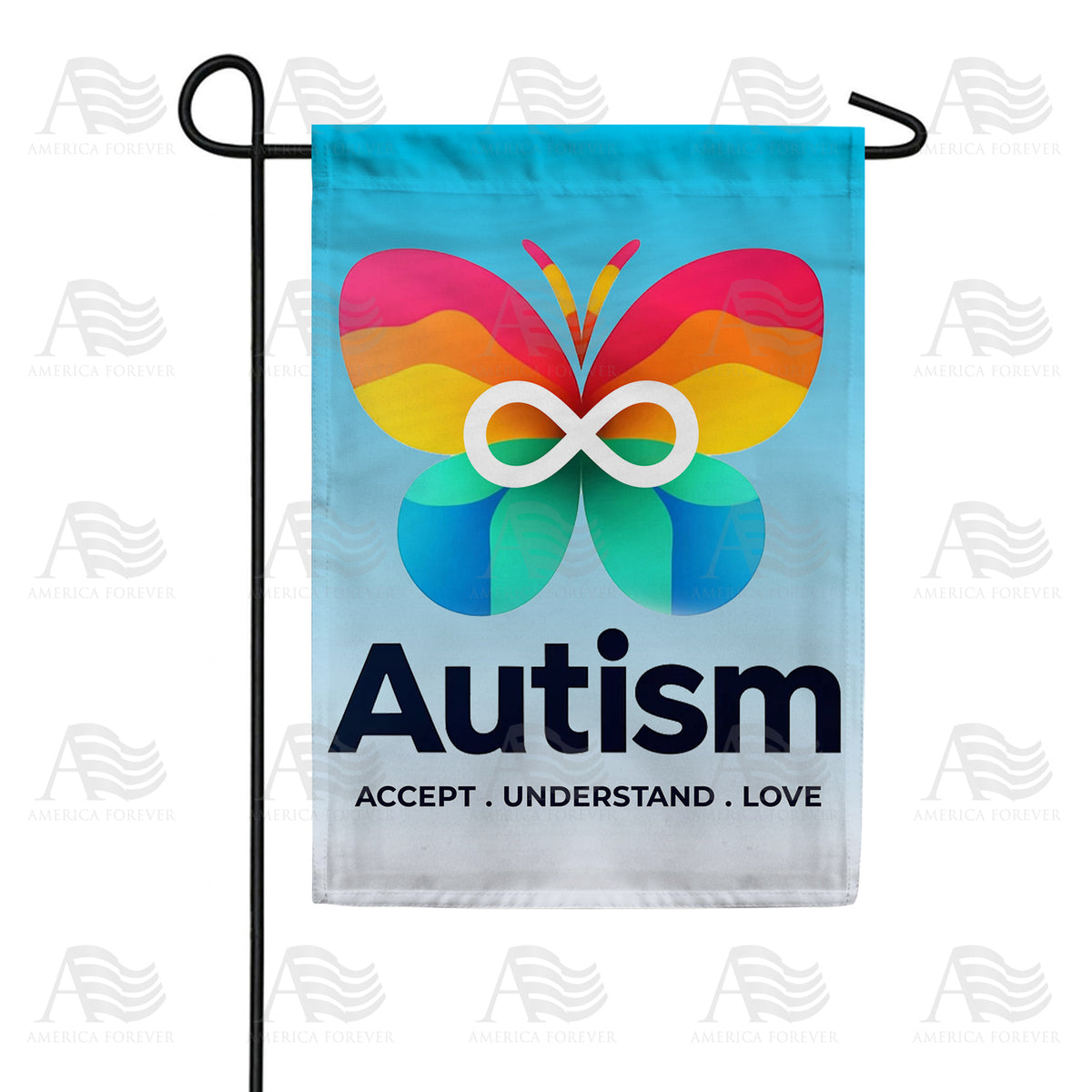 America Forever Autism Butterfly Garden Flag