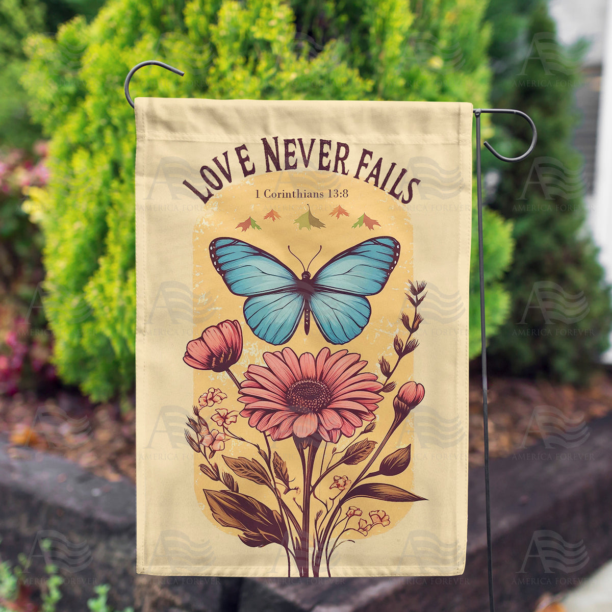 America Forever Timeless Love Garden Flag