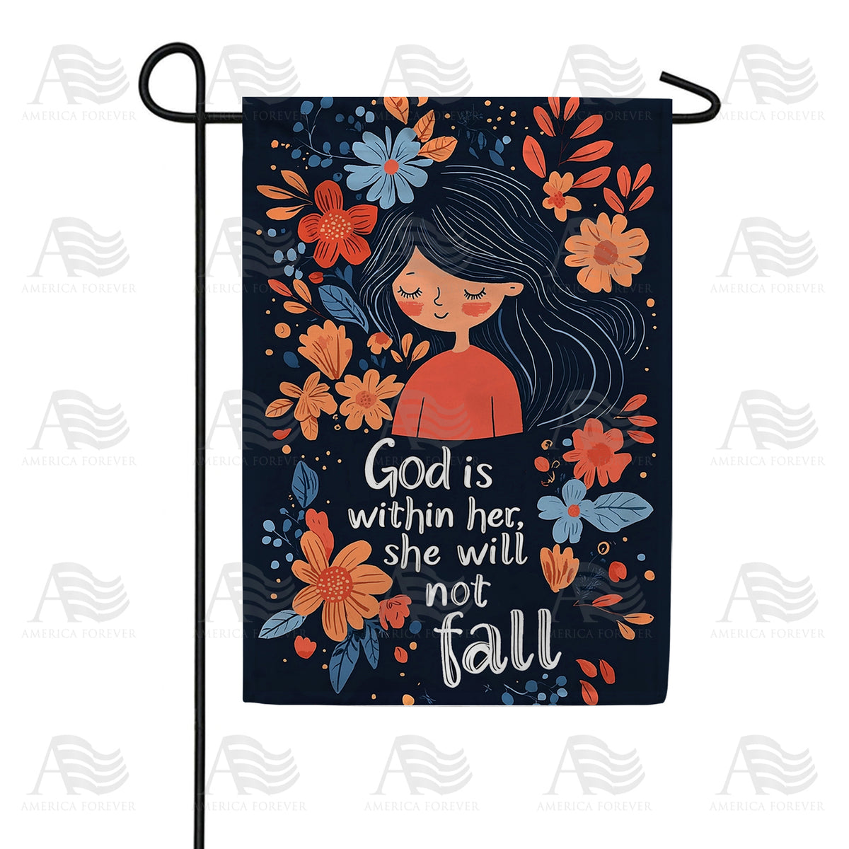 America Forever God Is Within Her Garden Flag