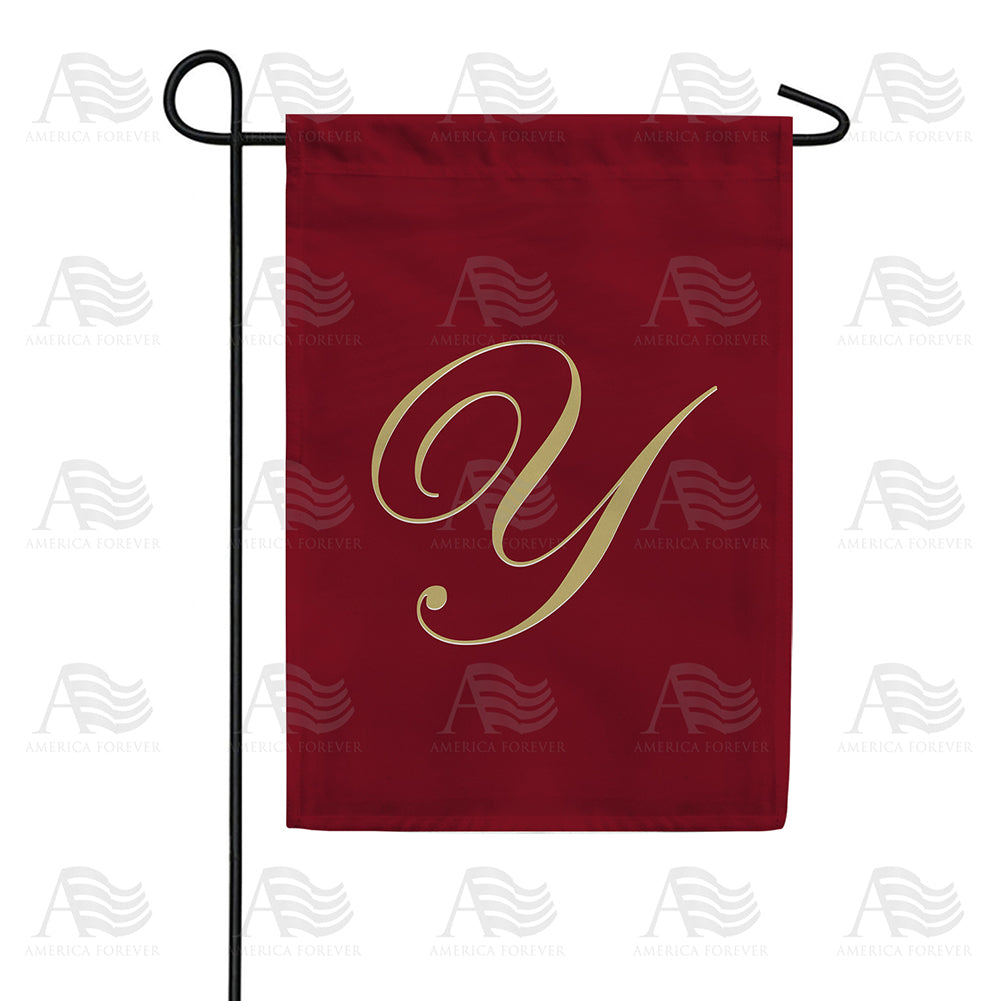 America Forever Ornate Script Monogram Garden Flag