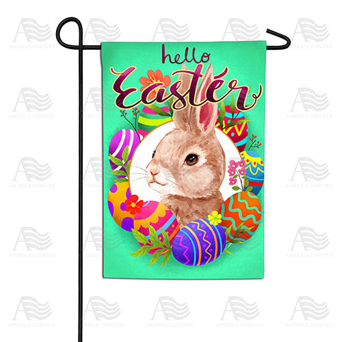 America Forever Watercolor Hello Easter Bunny Garden Flag
