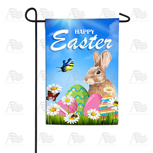 America Forever Happy Easter Bunny Butterfly Garden Flag