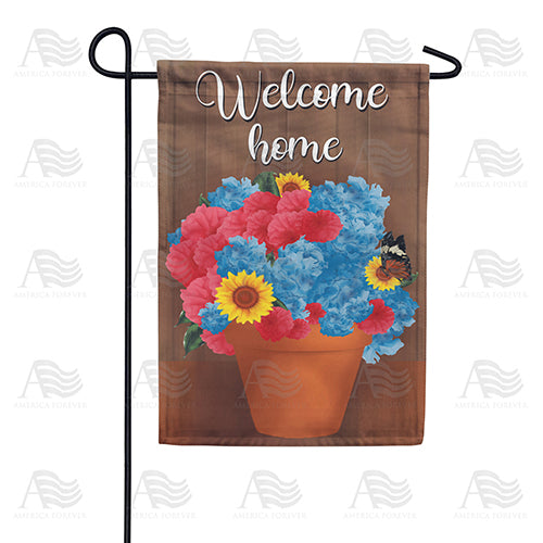 America Forever Welcome Spring Flower Pot Garden Flag