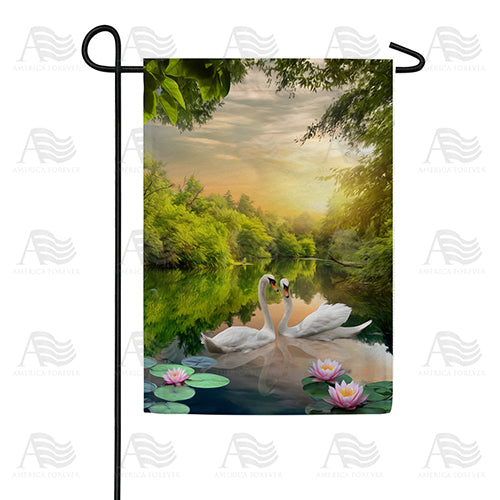 America Forever Swan Lotus Lake Garden Flag
