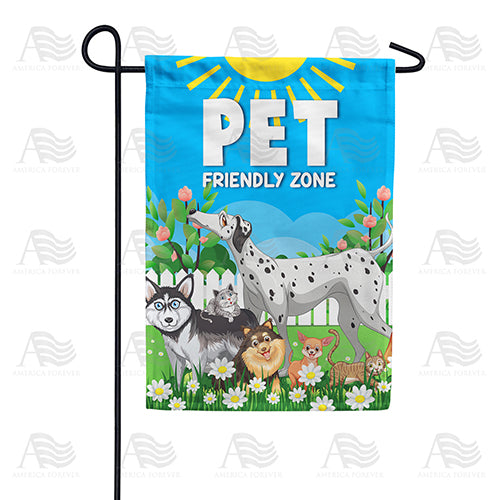 America Forever Pet Friendly Zone - Cartoon Garden Flag