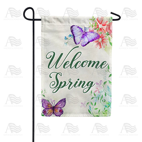 America Forever Welcome Spring Butterflies Garden Flag