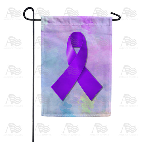 America Forever Purple Ribbon Garden Flag