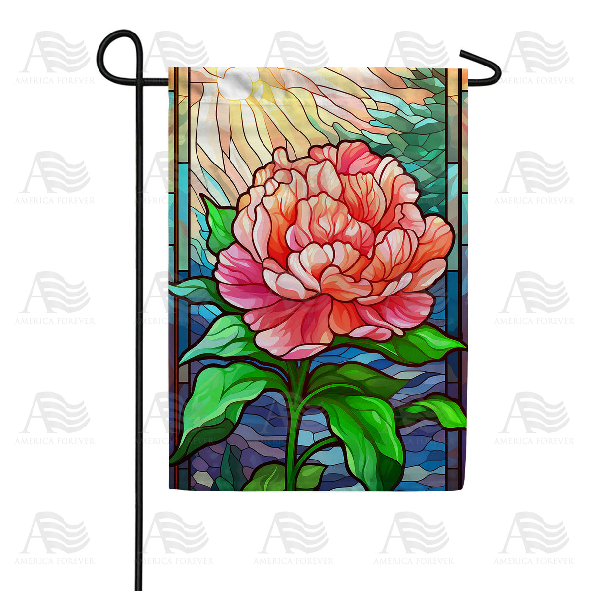 America Forever Sunlight Flower Garden Flag