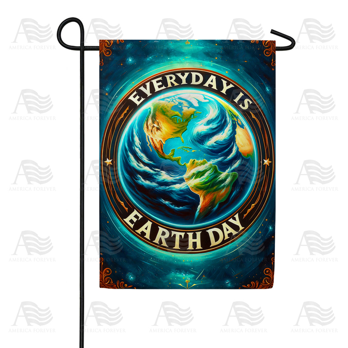 America Forever Earth Embrace Environmental Awareness Garden Flag