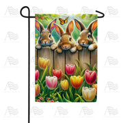 Bunnies and Blossoms Garden Flag
