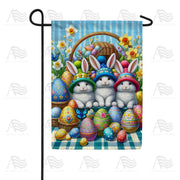 Easter Bunnies Basket Garden Flag