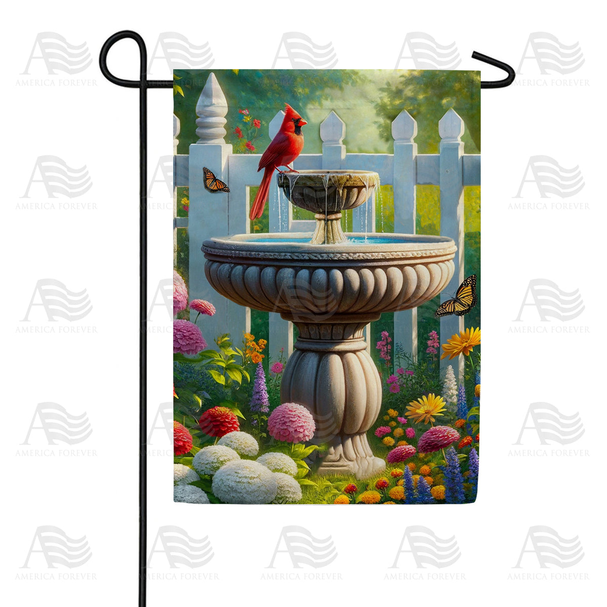 America Forever Cardinal Garden Serenity Garden Flag