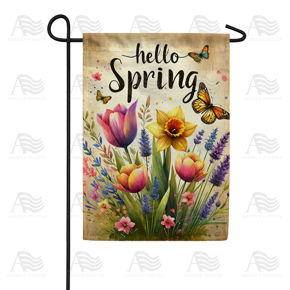 America Forever Springtime Floral Melody Garden Flag