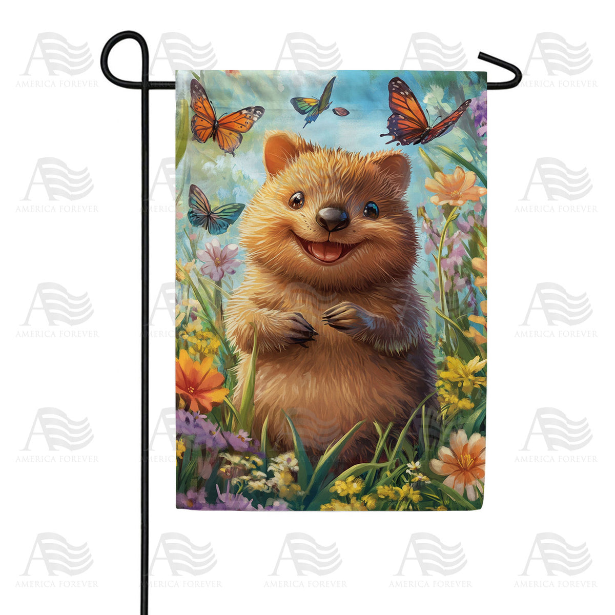 America Forever Happy Quokka Garden Flag
