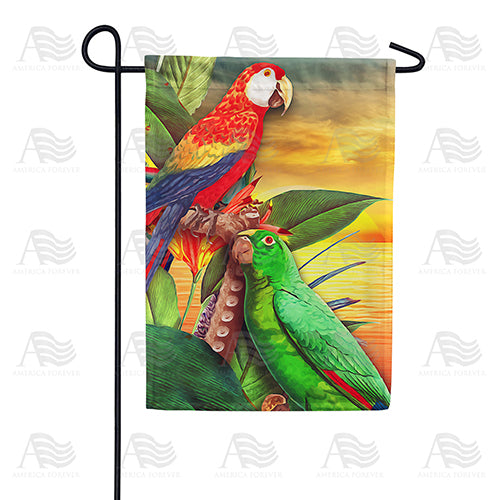 America Forever Parrots Paradise Garden Flag