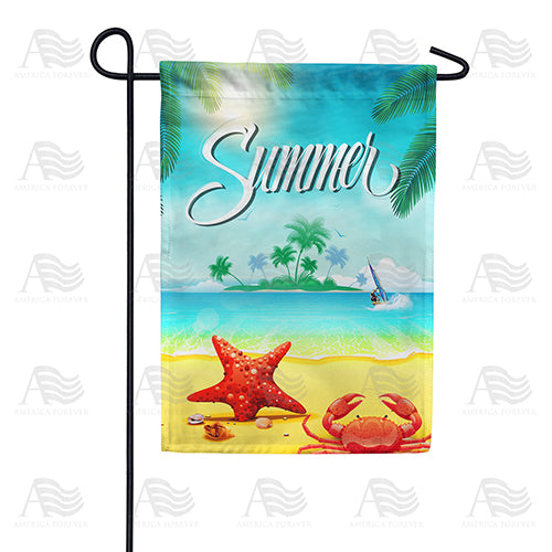 America Forever Summer Beach Critters Garden Flag