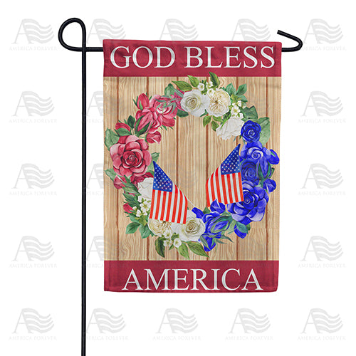 America Forever God Bless America Wreath Garden Flag