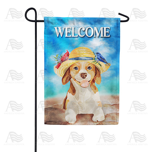America Forever Sun Bonnet Puppy Garden Flag