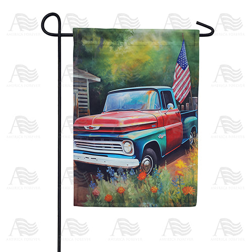 America Forever Grandpa's Truck Garden Flag