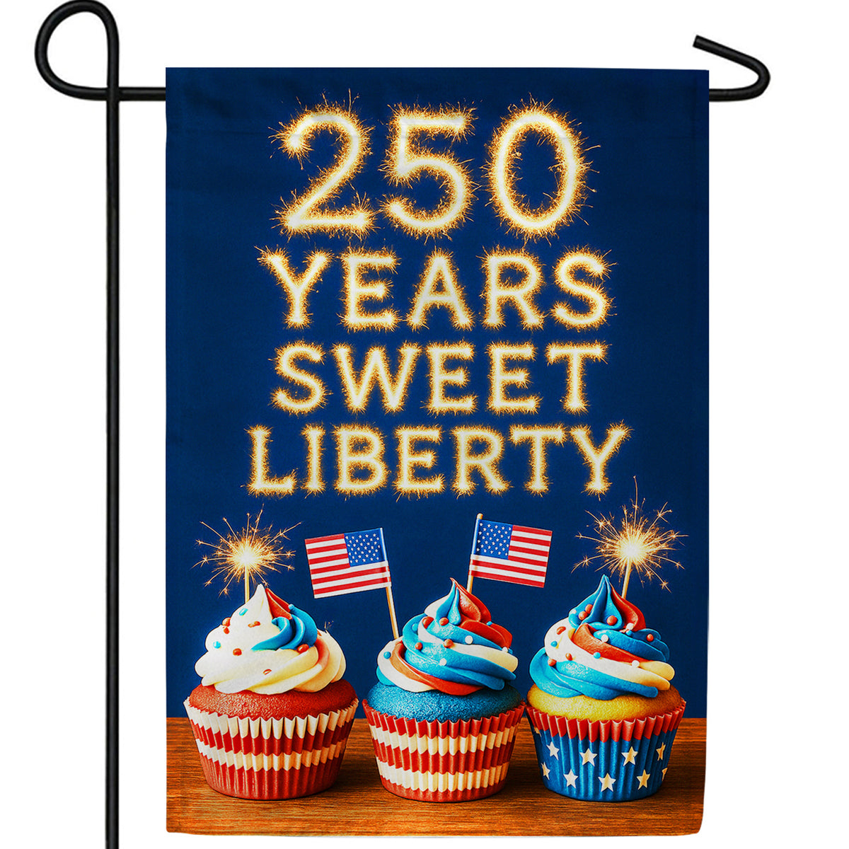 America Forever 250 Years Sweet Liberty Cupcakes Garden Flag
