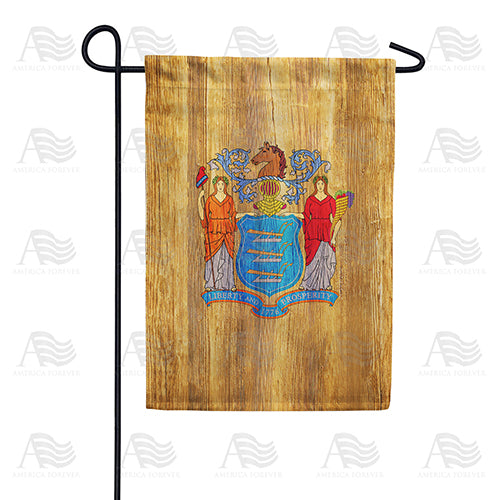America Forever New Jersey State Wood-Style Garden Flag