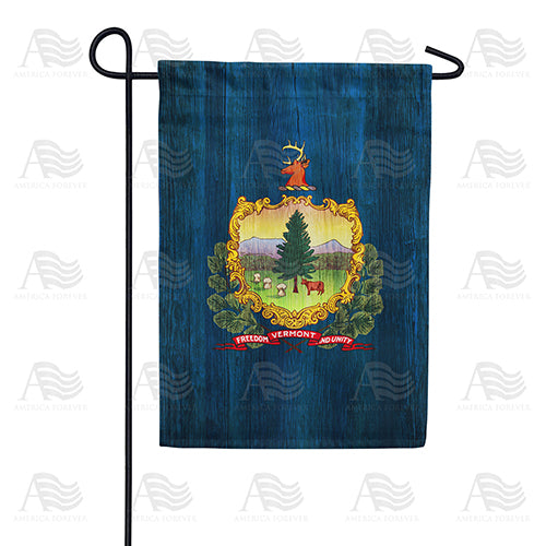 America Forever Vermont State Wood-Style Garden Flag