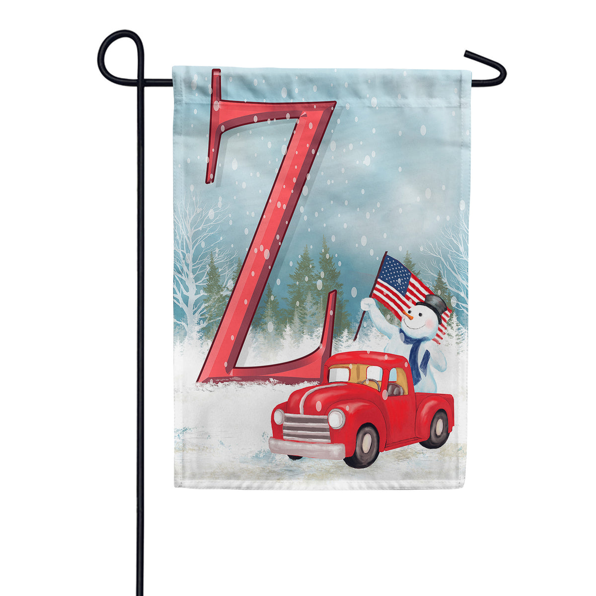 America Forever Happy Holidays America Monogram Garden Flag