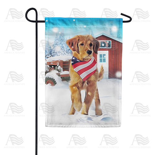 America Forever Patriotic Farm Dog Garden Flag