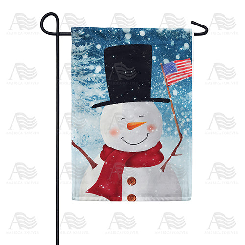 America Forever America Flag Waving Snowman Garden Flag