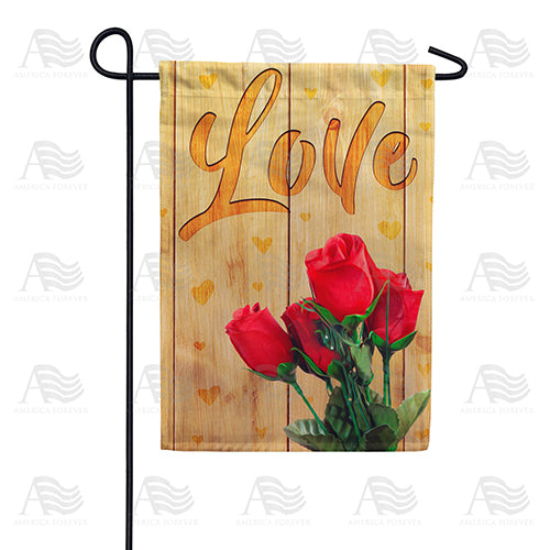 America Forever Engraved With Love Garden Flag