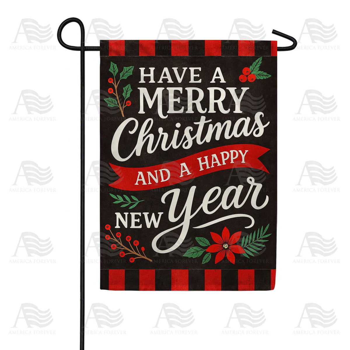 Merry Christmas Happy New Year Garden Flag