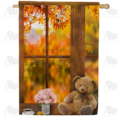 America Forever Relaxing Fall Day House Flag