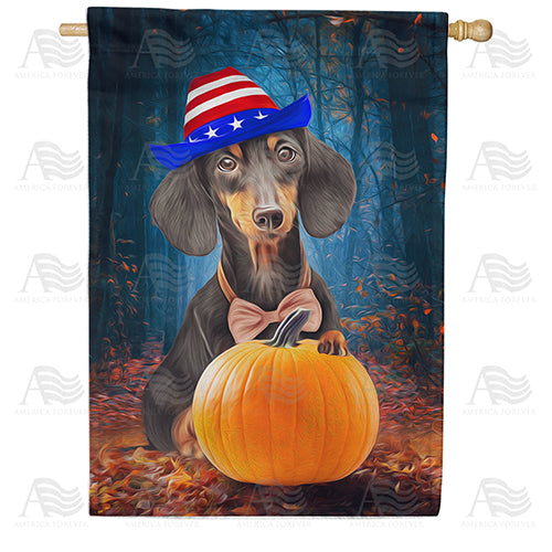 America Forever Patriotic Dachshund House Flag